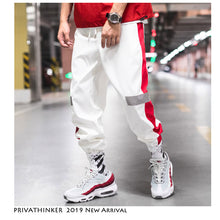 Load image into Gallery viewer, Privathinker Side Stripe Track Jogger Pants Men 2019 Reflective Label Track Harem Pants Homme Streetwear Male HipHop