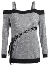 Load image into Gallery viewer, Women's Autumn Sweater plus Size Large Size Long Sleeve off-Shoulder Top String Female Blouses Solid Thin Casual Sweater