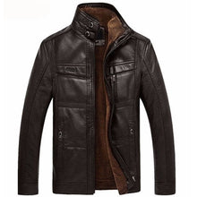 Load image into Gallery viewer, Mountainskin Leather Jacket Men Coats 5XL Brand High Quality PU Outerwear Men Business Winter Faux Fur Male Jacket Fleece EDA113