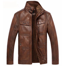 Load image into Gallery viewer, Mountainskin Leather Jacket Men Coats 5XL Brand High Quality PU Outerwear Men Business Winter Faux Fur Male Jacket Fleece EDA113