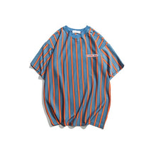 Load image into Gallery viewer, Dark Icon Vertical Stripe Oversized Men's Tshirts Short Sleeve 2019 Summer New Korean Style Loose T-shirt Men Male Tee Cotton